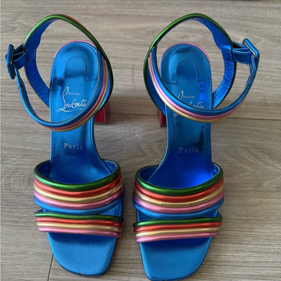 Christian Louboutin Shoes - Christian Louboutin Women's Metalic Rainbow Sandals Size 38.5